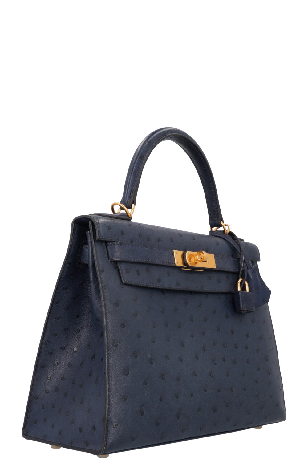 HERMÈS Kelly 28 Autruche Bleu Iris