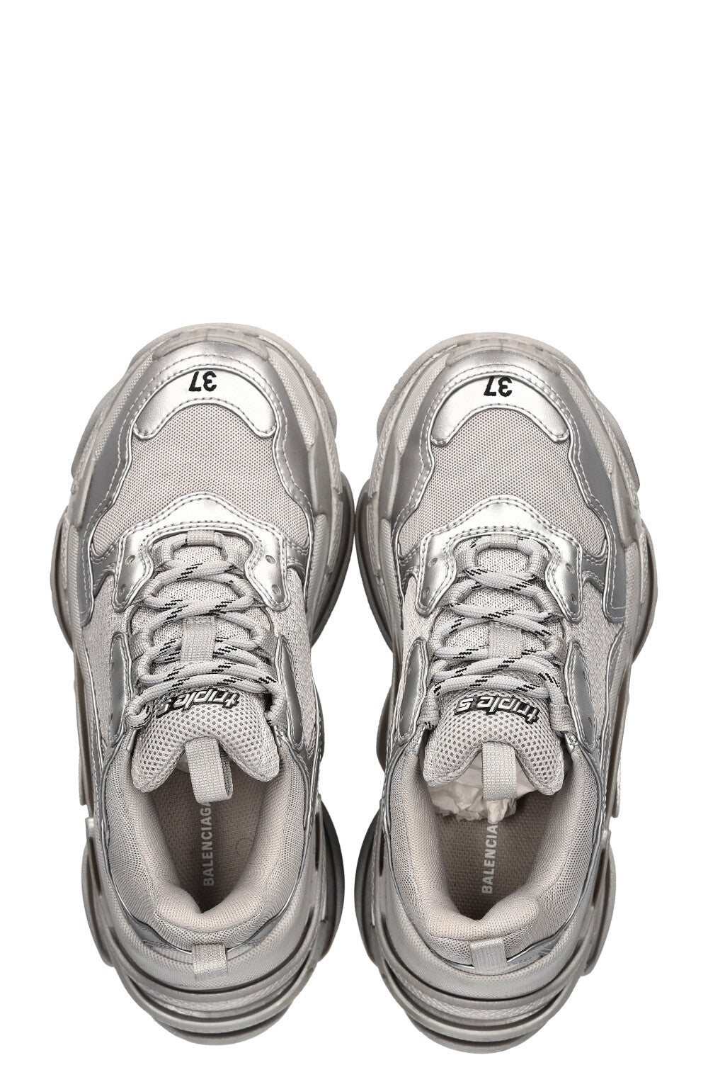 Gray Balenciaga Triple S BALENCIAGA Allover Logo Triple S Sneakers