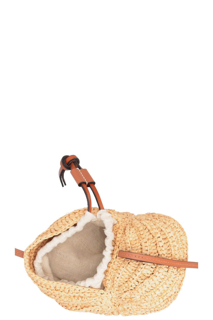 LOEWE Paulas Ibiza Shell Moon Raffia Crossbody Bag