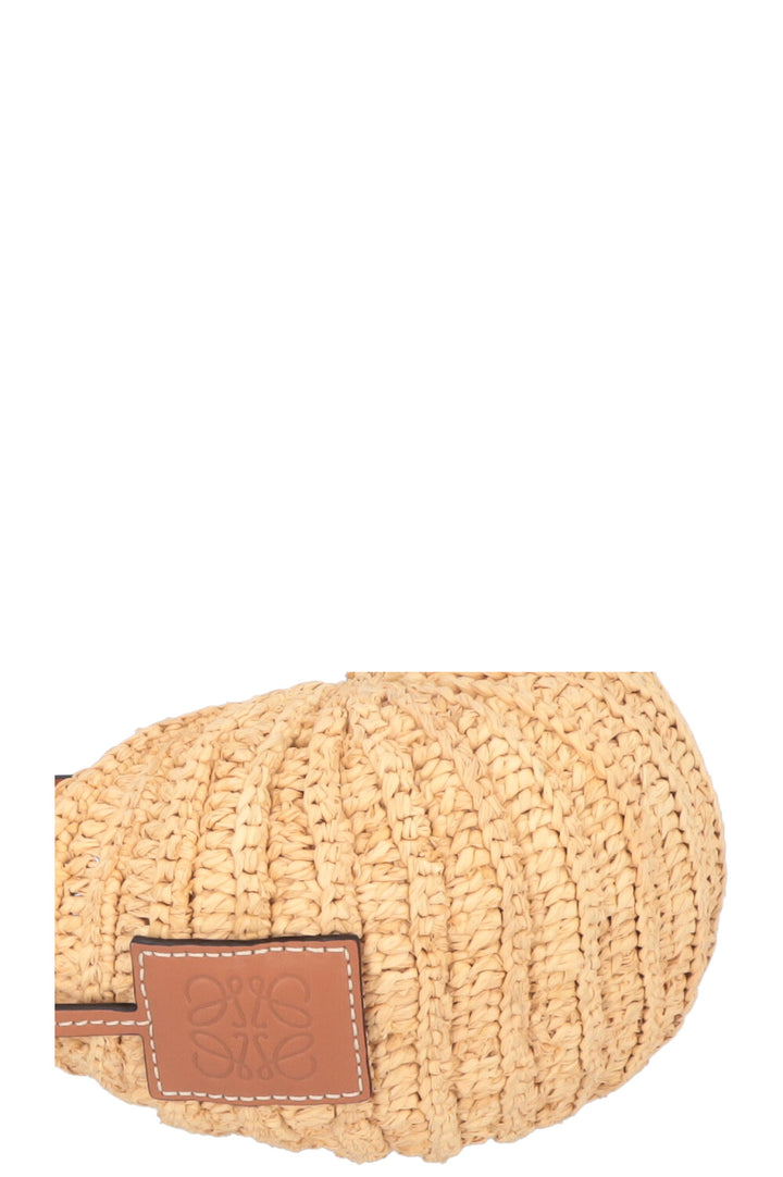LOEWE Paulas Ibiza Shell Moon Raffia Crossbody Bag