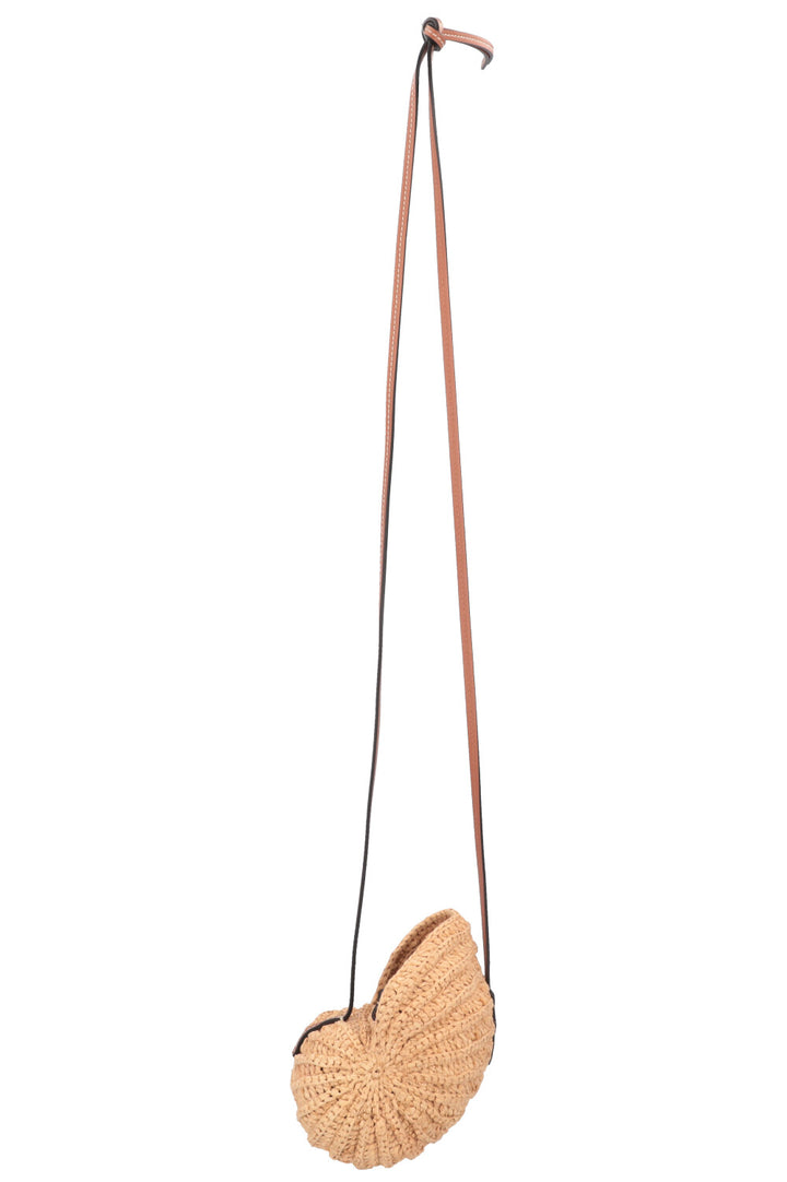 LOEWE Paulas Ibiza Shell Moon Raffia Crossbody Bag