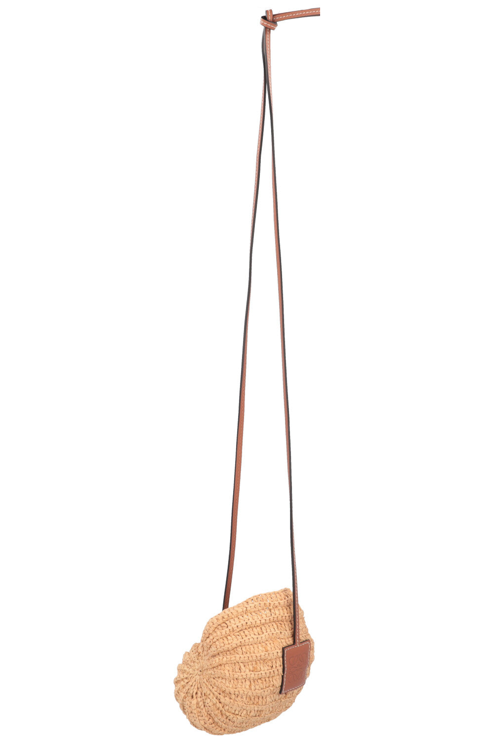 LOEWE Paulas Ibiza Shell Moon Raffia Crossbody Bag