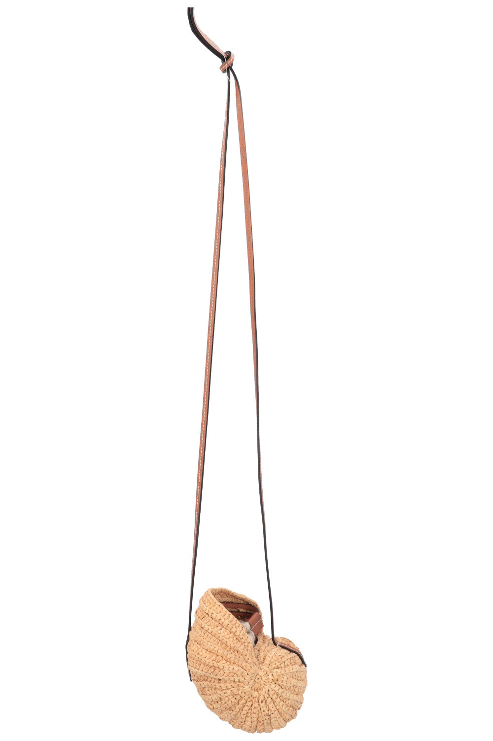 LOEWE Paulas Ibiza Shell Moon Raffia Crossbody Bag