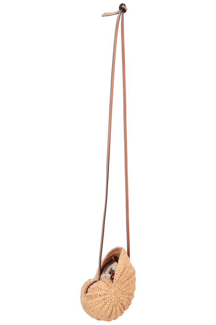 LOEWE Paulas Ibiza Shell Moon Raffia Crossbody Bag