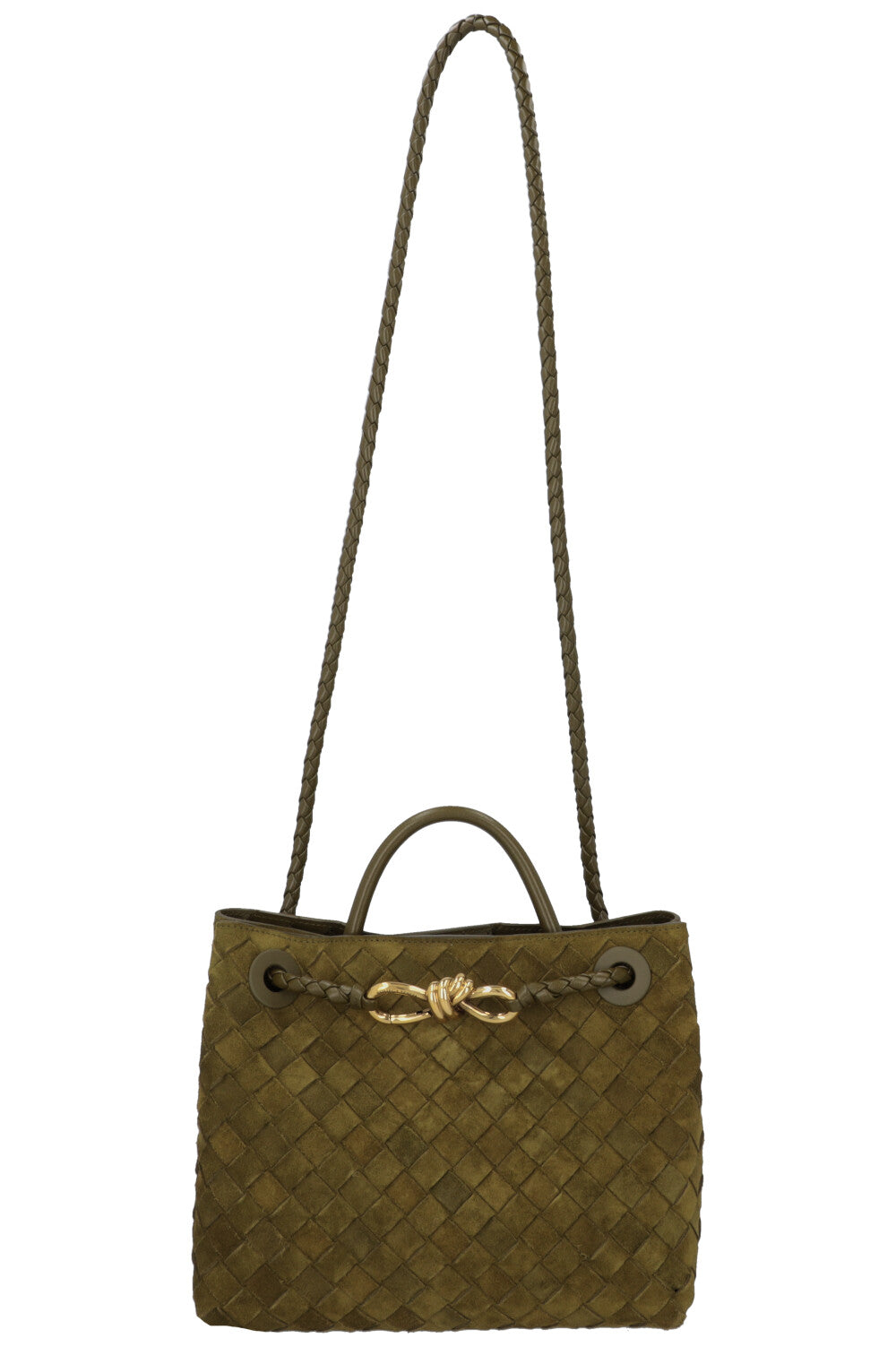 BOTTEGA VENETA Andiamo Small Suede Olive Oil