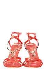 CHANEL Heels Patent Coral