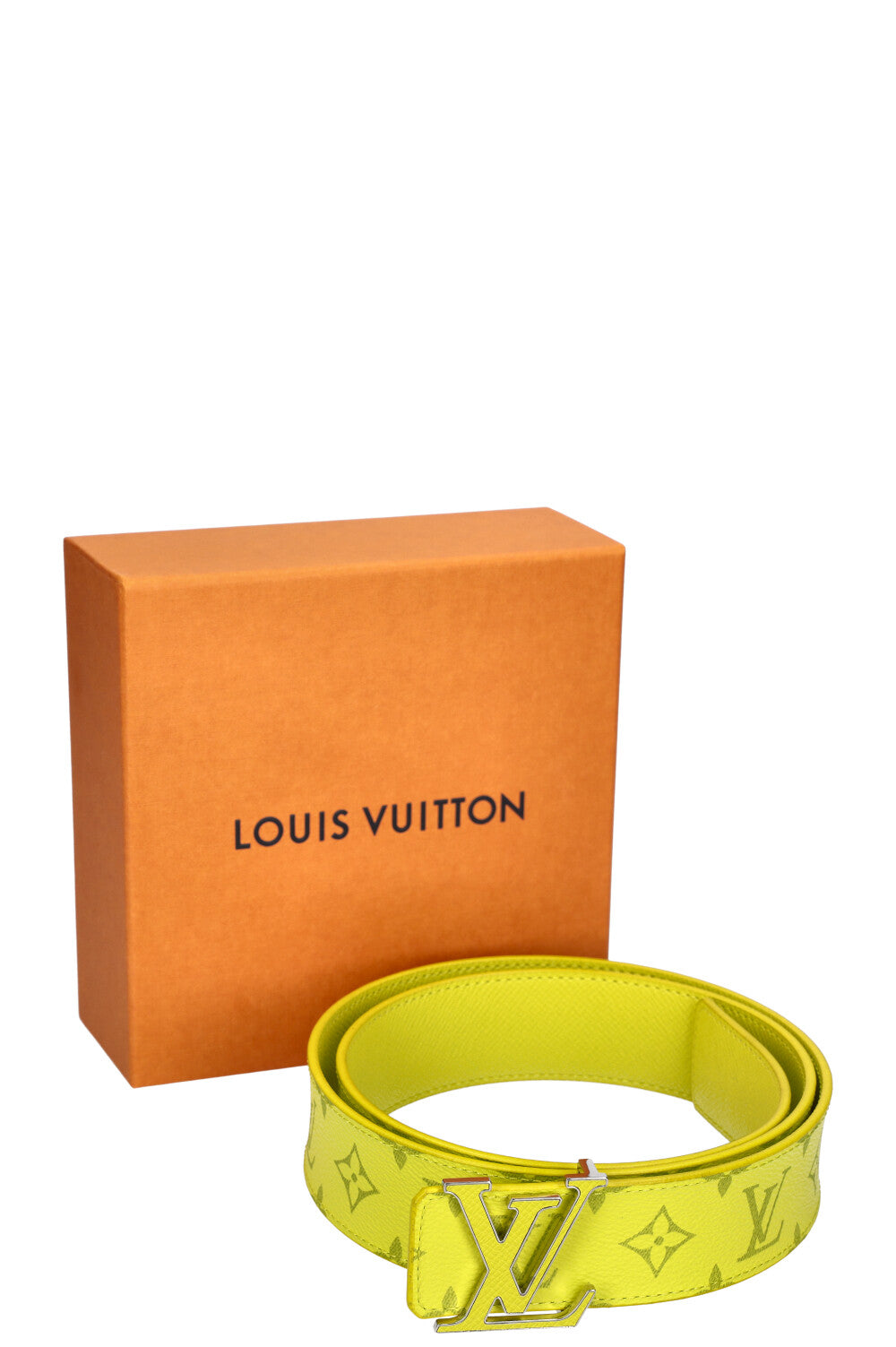 LOUIS VUITTON Initiales Belt MNG Neon Yellow