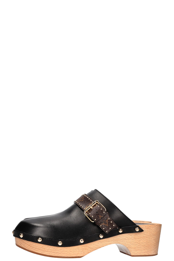 LOUIS VUITTON Cottage Clog Mules MNG Black