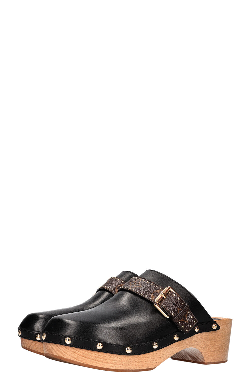 LOUIS VUITTON Cottage Clog Mules MNG Black