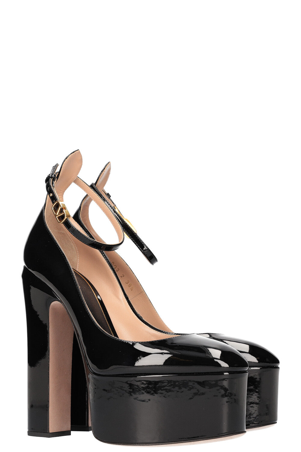 VALENTINO Tan-Go Platform Heels Patent Leather Black