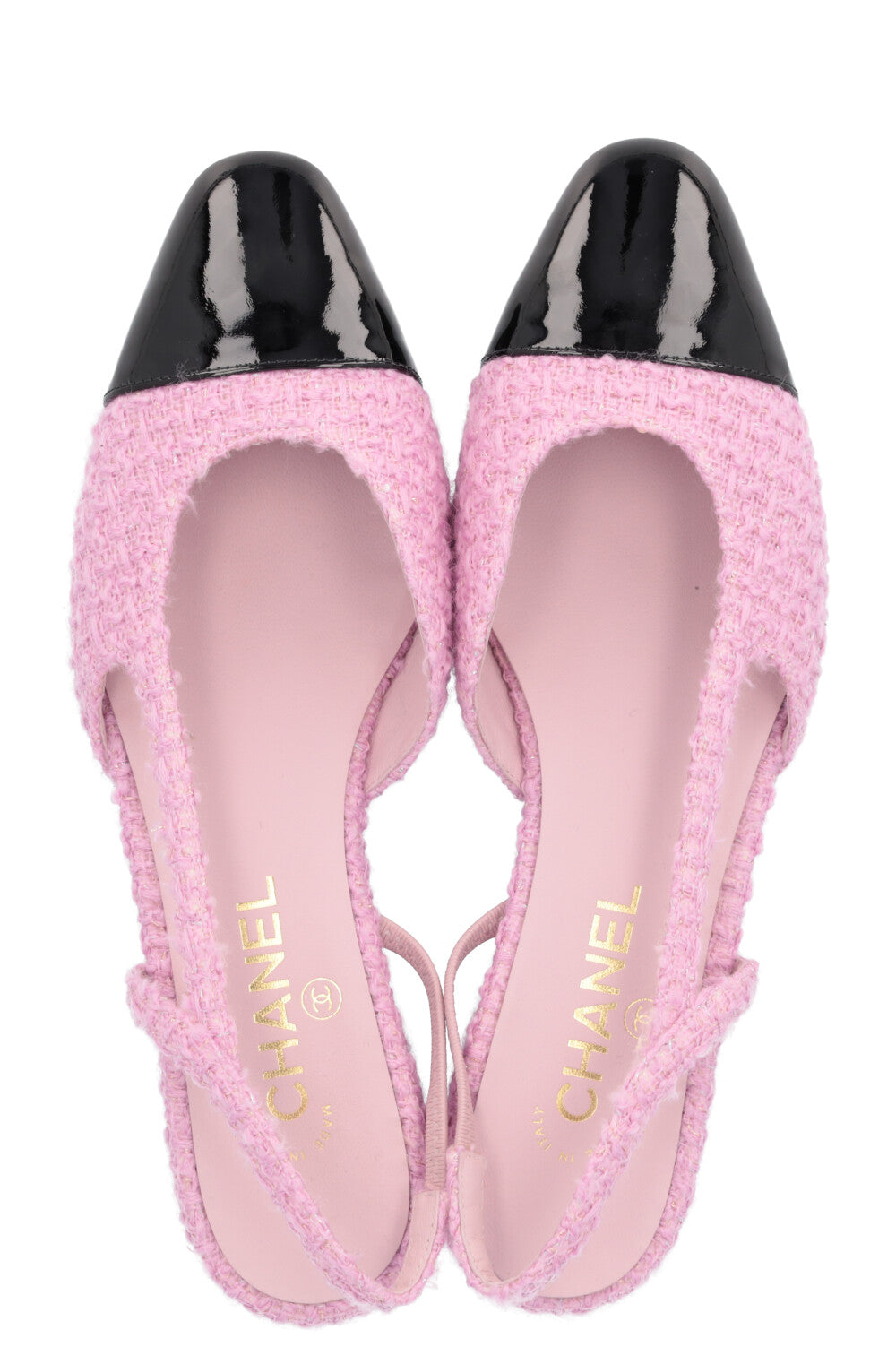 CHANEL Slingback Ballet Flats Tweed Pink – REAWAKE
