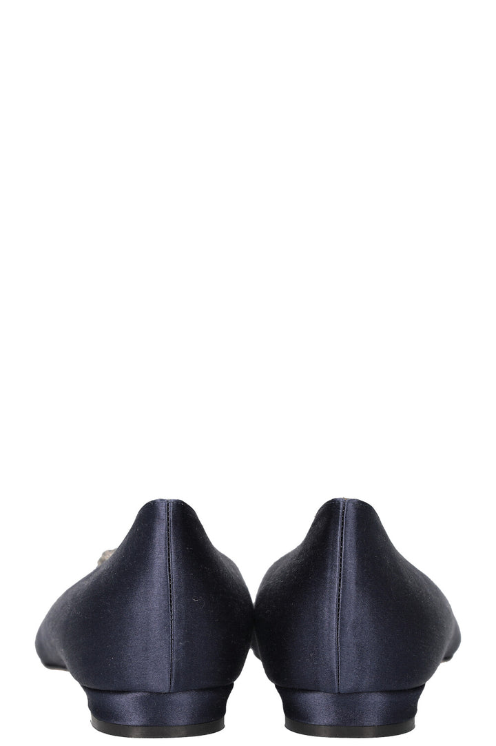 MANOLO BLAHNIK Hangisi Flats Navy