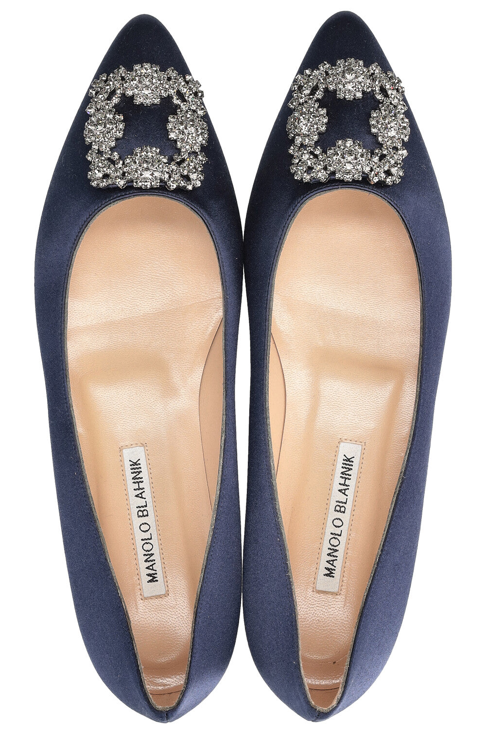 MANOLO BLAHNIK Hangisi Flats Navy