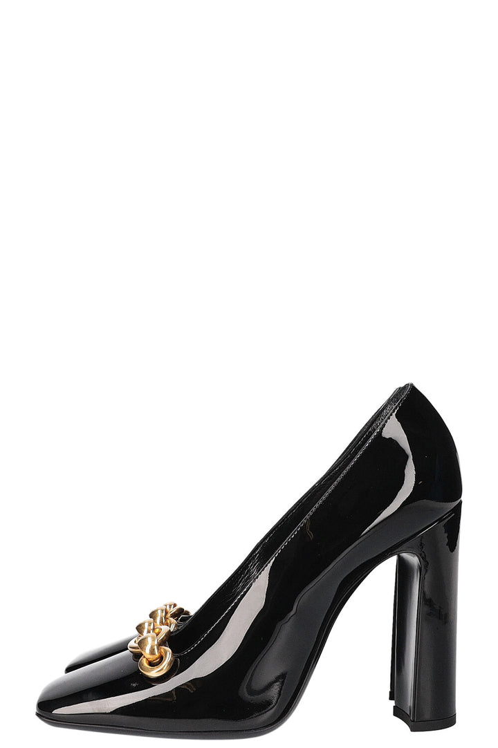 SAINT LAURENT New Maillon Heels Patent Black