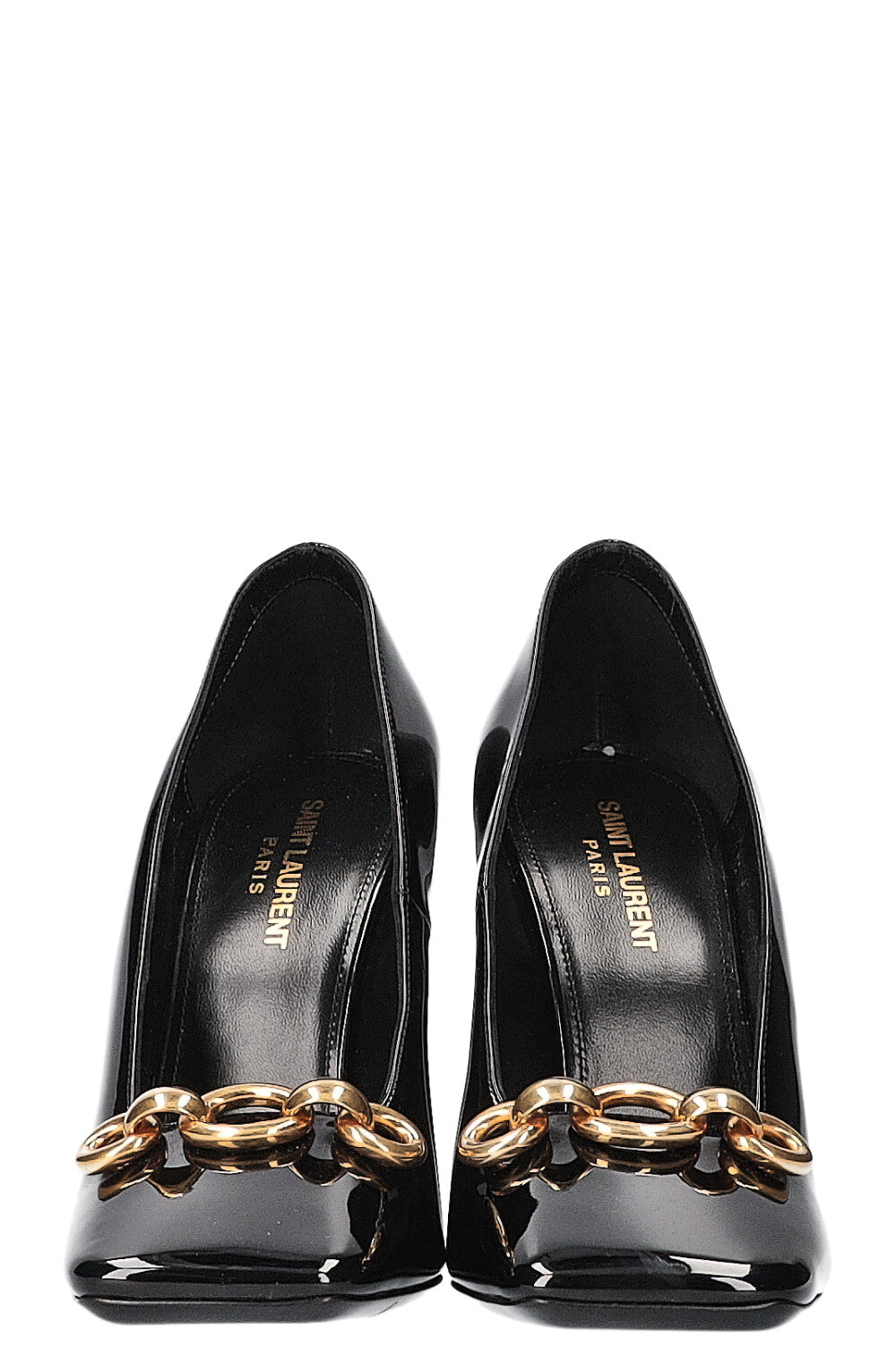 SAINT LAURENT New Maillon Heels Patent Black