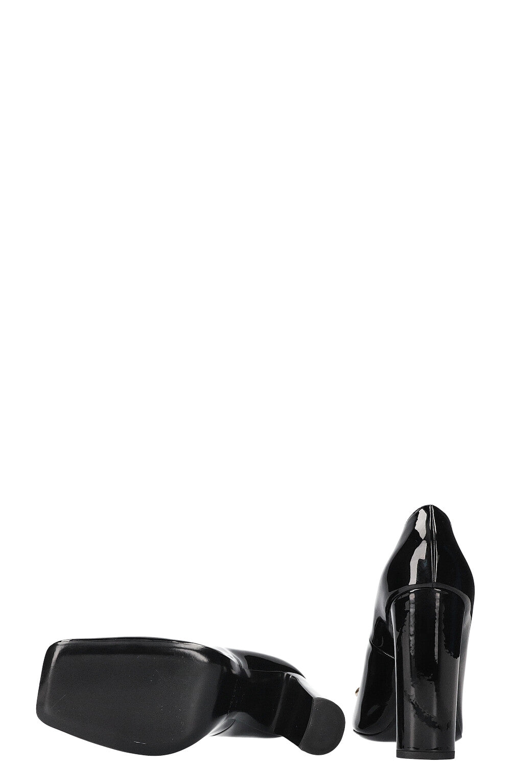 SAINT LAURENT New Maillon Heels Patent Black