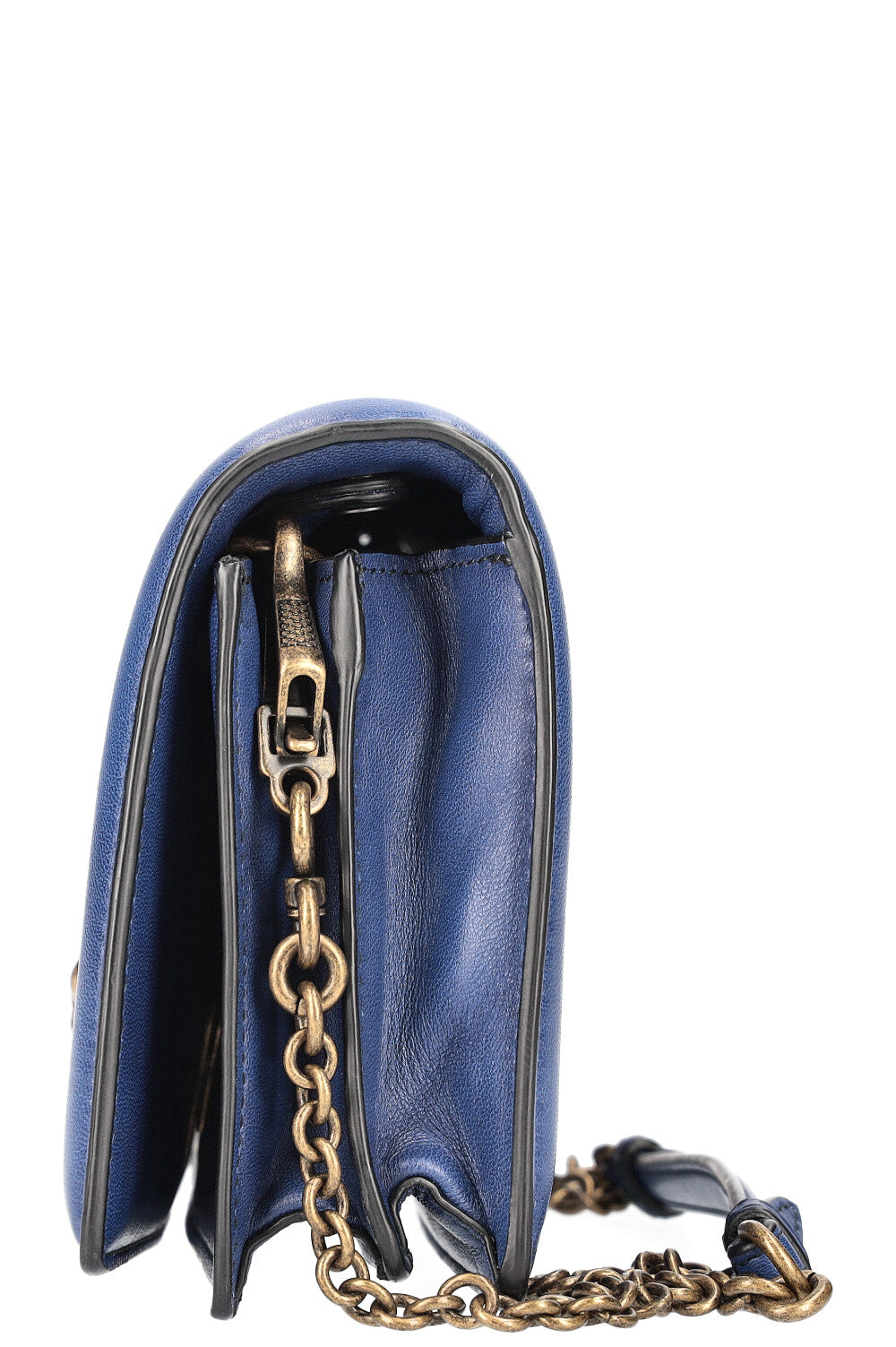 BOTTEGA VENETA Olimpia Knot Clutch Intrecciato Blue