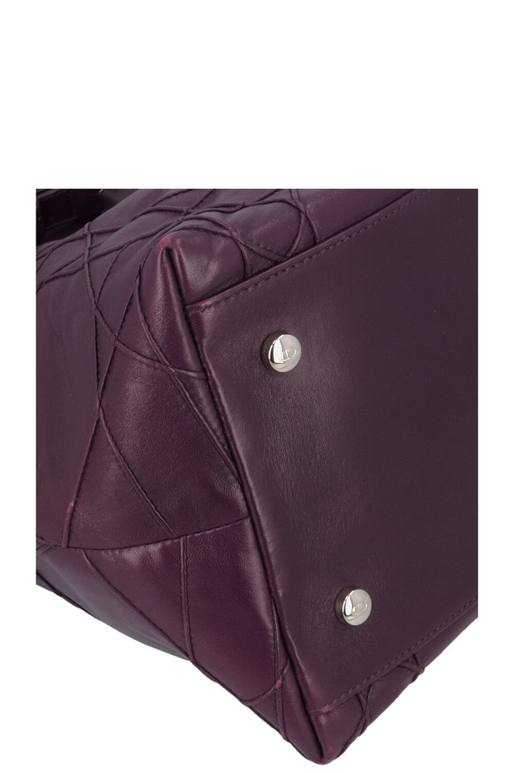 CHRISTIAN DIOR Granville Cannage Tote Bag Purple