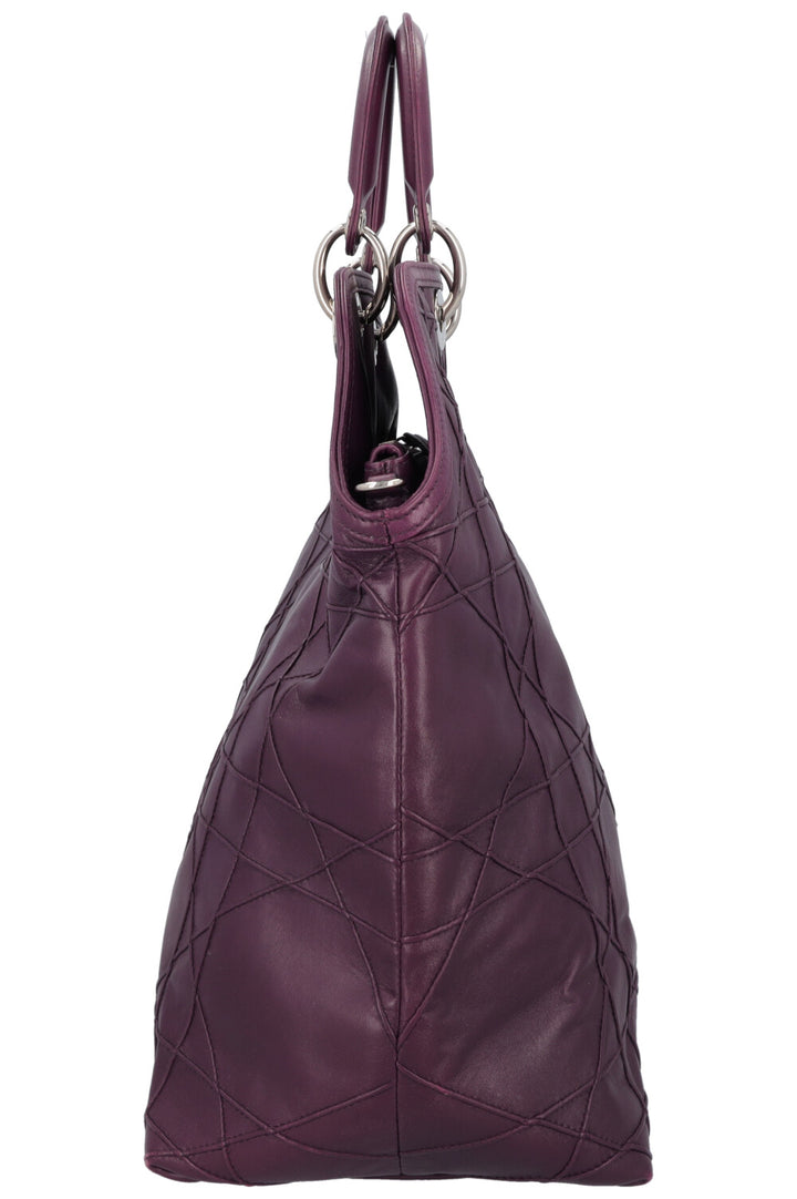 CHRISTIAN DIOR Granville Cannage Tote Bag Purple