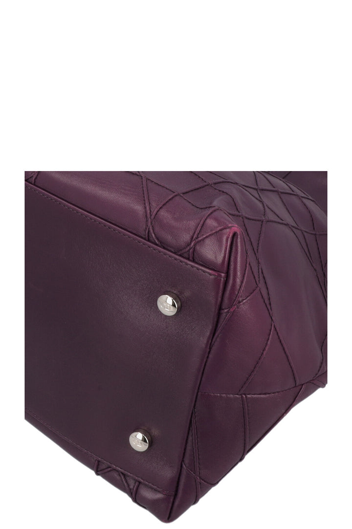 CHRISTIAN DIOR Granville Cannage Tote Bag Purple