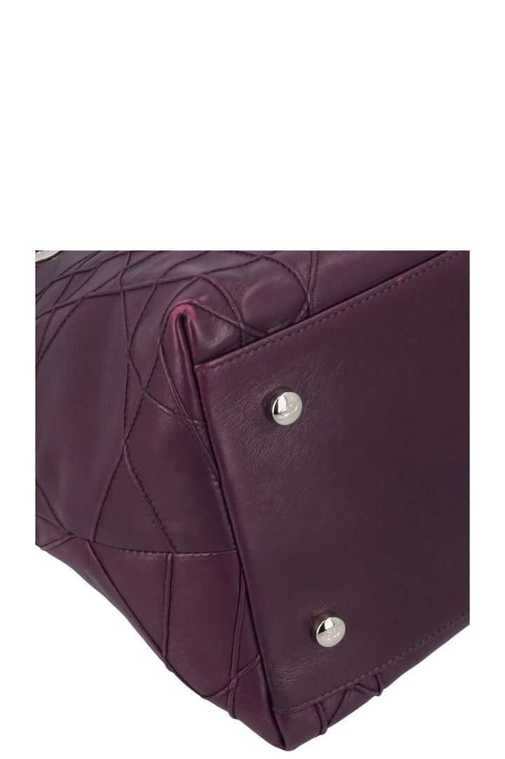 CHRISTIAN DIOR Granville Cannage Tote Bag Purple