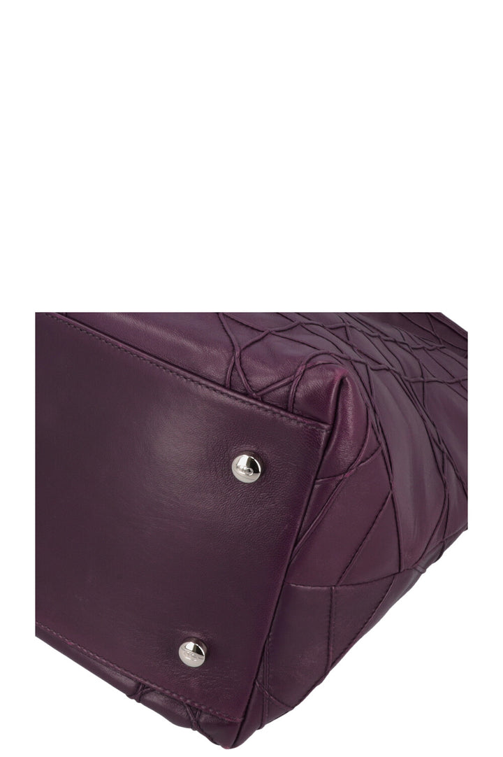 CHRISTIAN DIOR Granville Cannage Tote Bag Purple