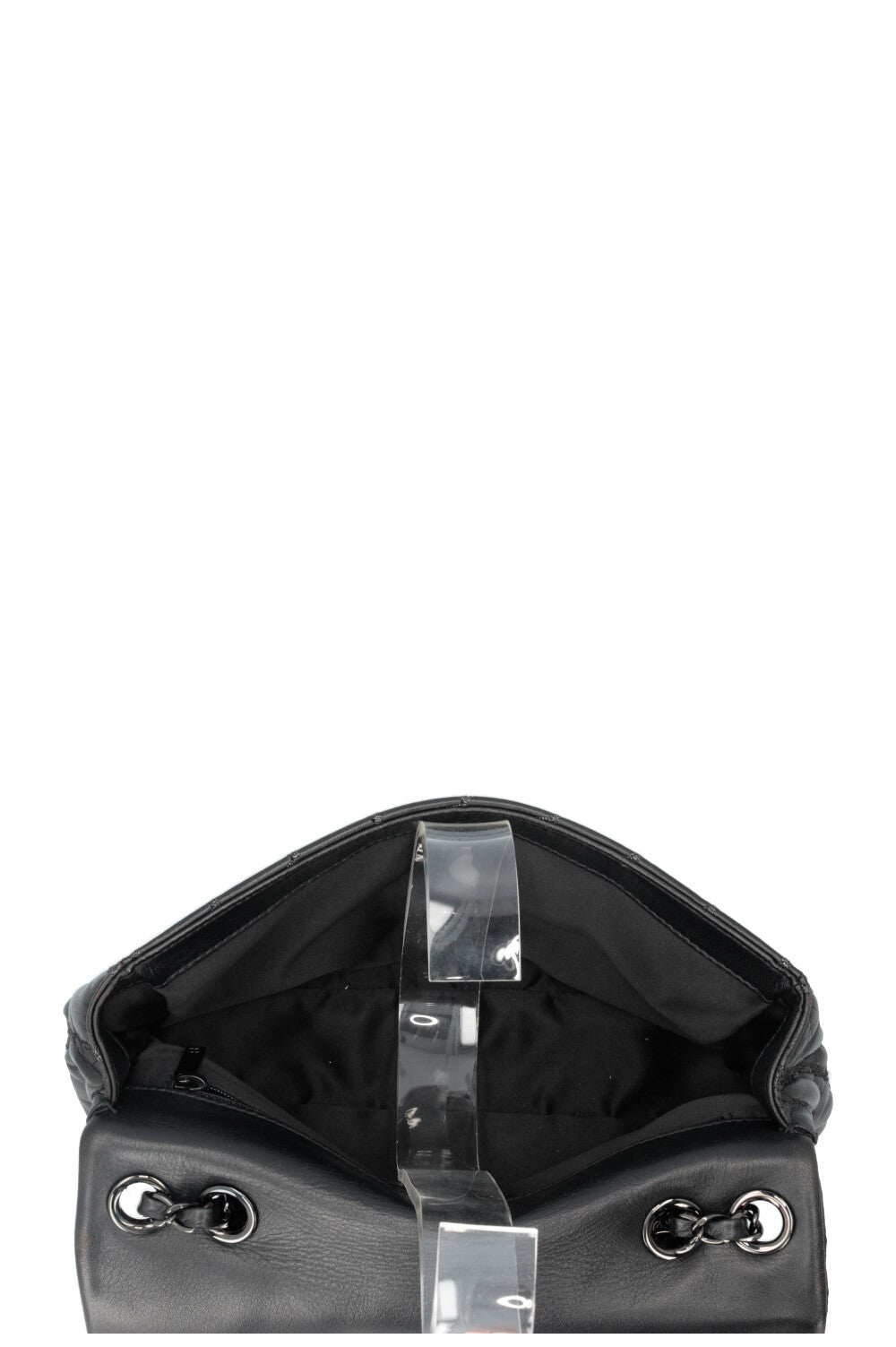 CHANEL Vertical Stitch Single Flap Bag Black
