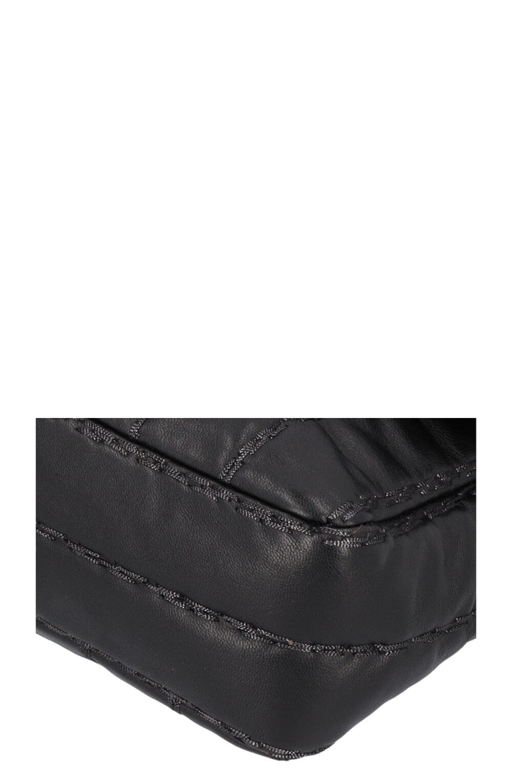 CHANEL Vertical Stitch Single Flap Bag Black