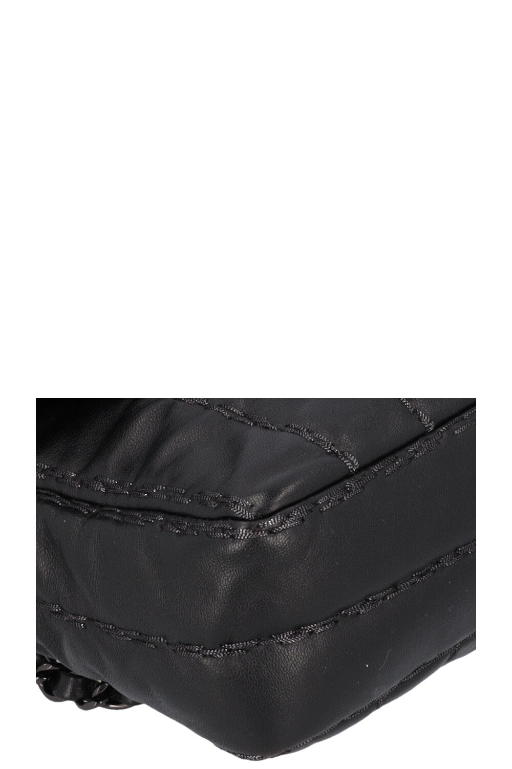 CHANEL Vertical Stitch Single Flap Bag Black