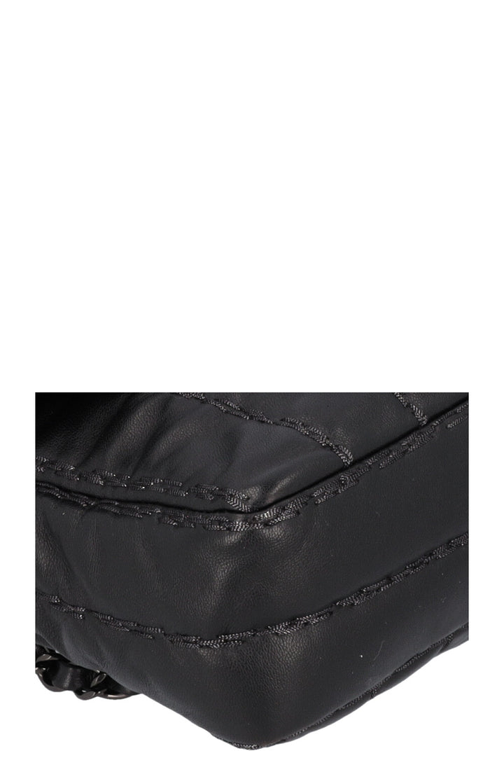 CHANEL Vertical Stitch Single Flap Bag Black