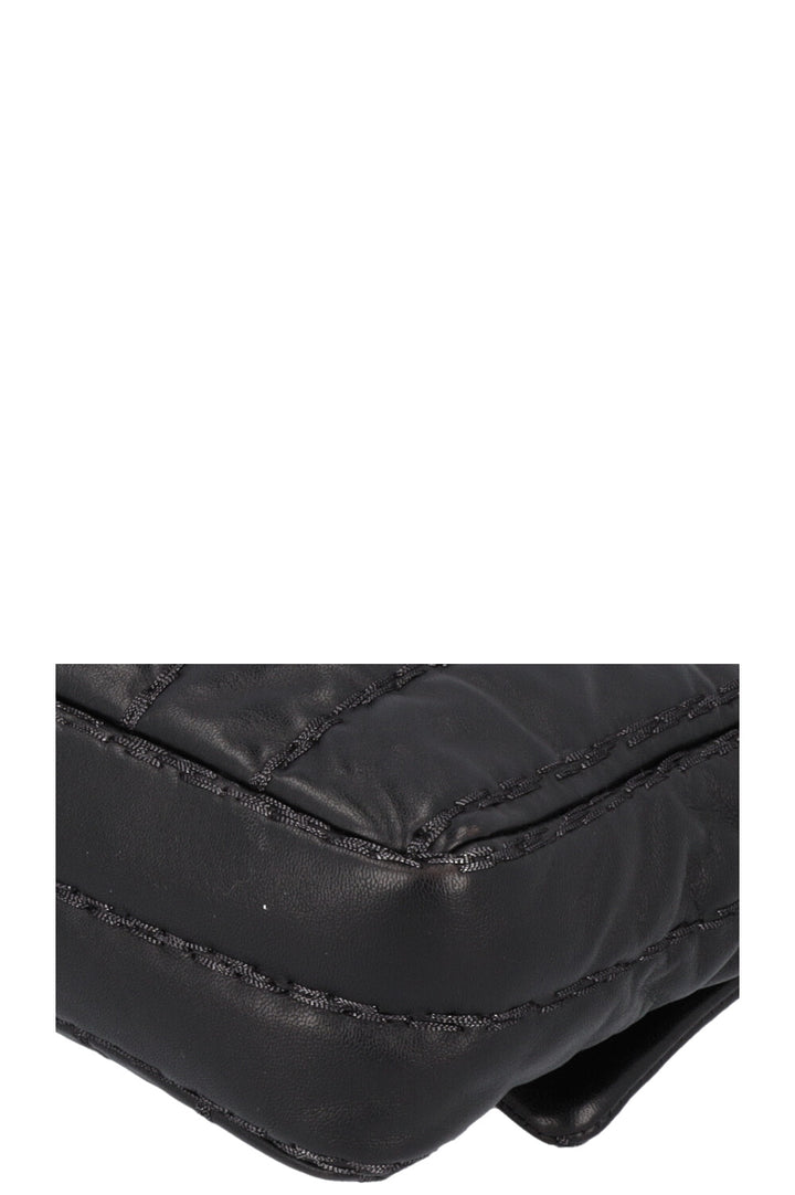 CHANEL Vertical Stitch Single Flap Bag Black