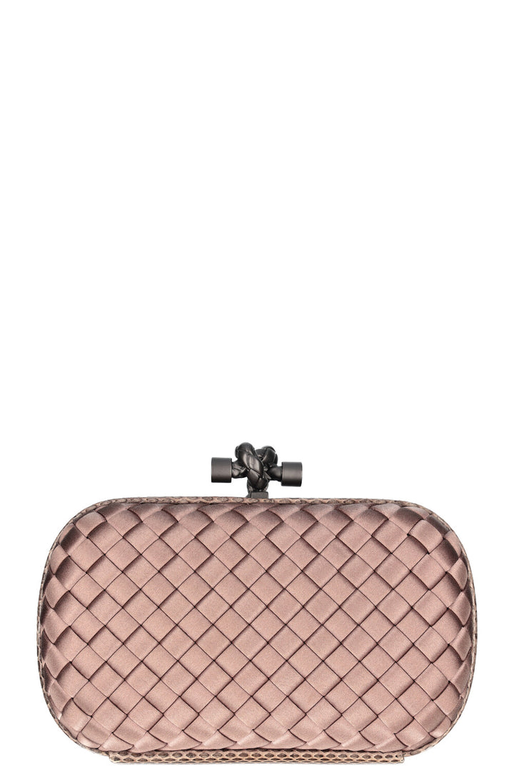 BOTTEGA VENETA Knot Clutch Satin Water Snake