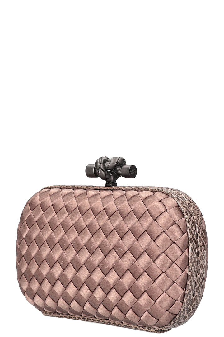 BOTTEGA VENETA Knot Clutch Satin Water Snake