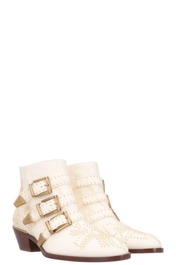 CHLOÉ Susanna Ankle Boots Cream