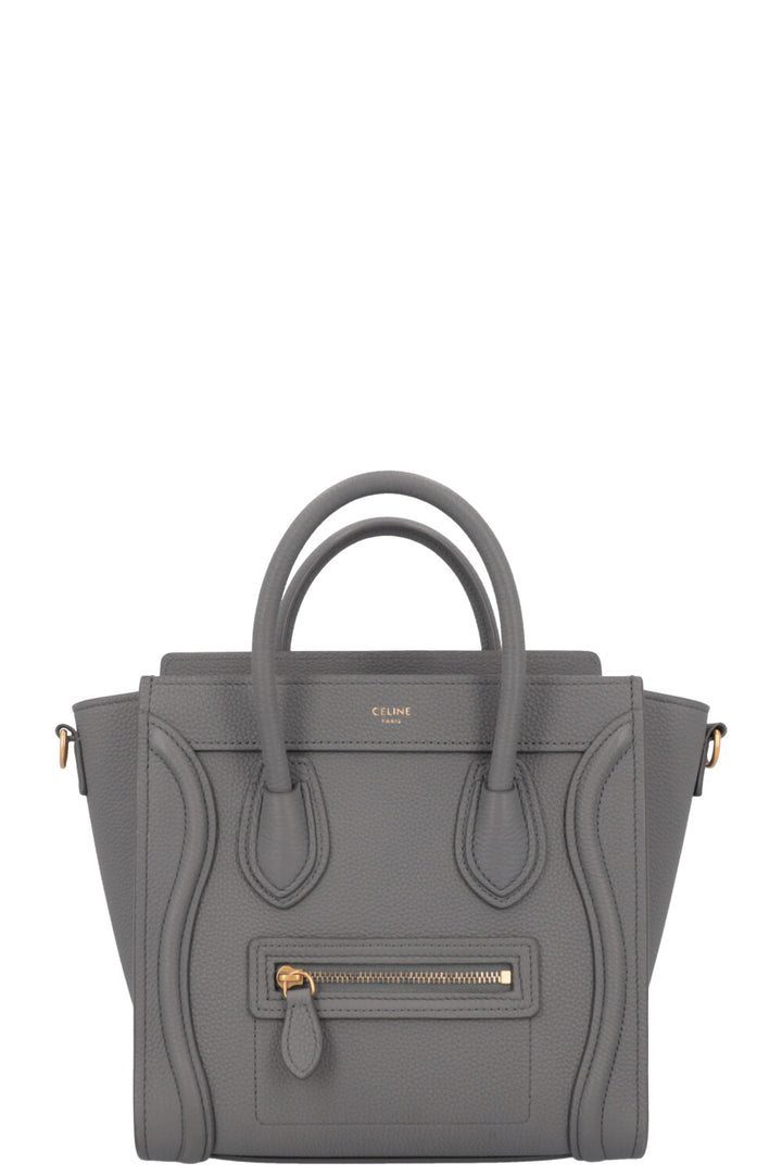 CELINE Nano Luggage Crossbody Bag Grey