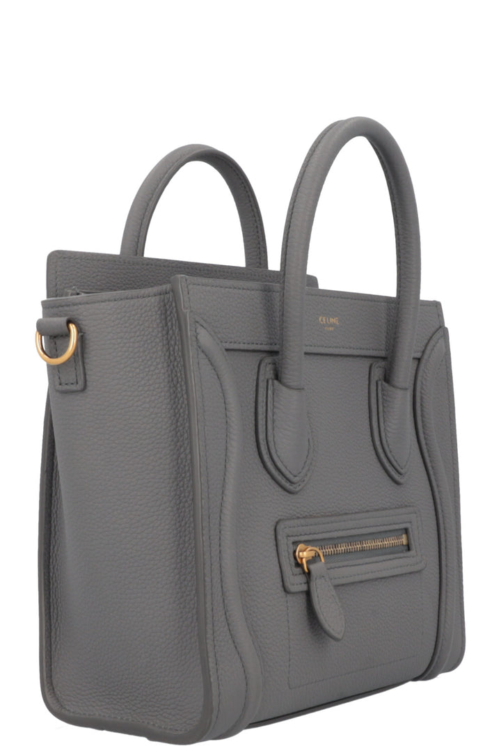 CELINE Nano Luggage Crossbody Bag Grey