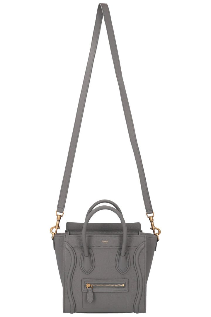 CELINE Nano Luggage Crossbody Bag Grey