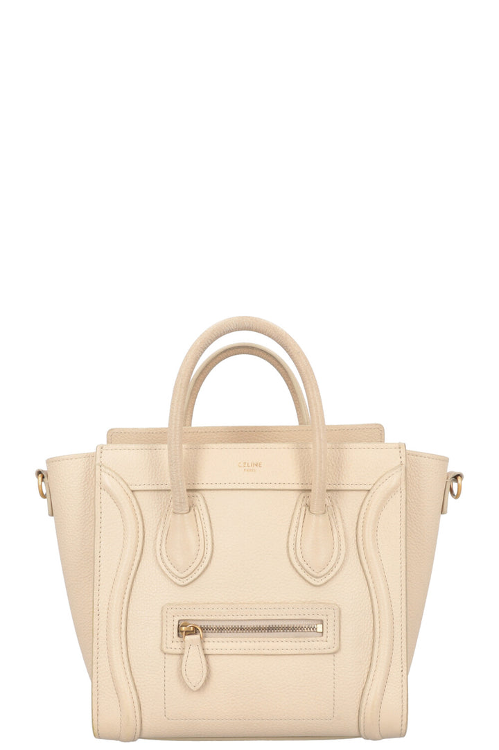 CELINE Nano Luggage Crossbody Bag Ivory