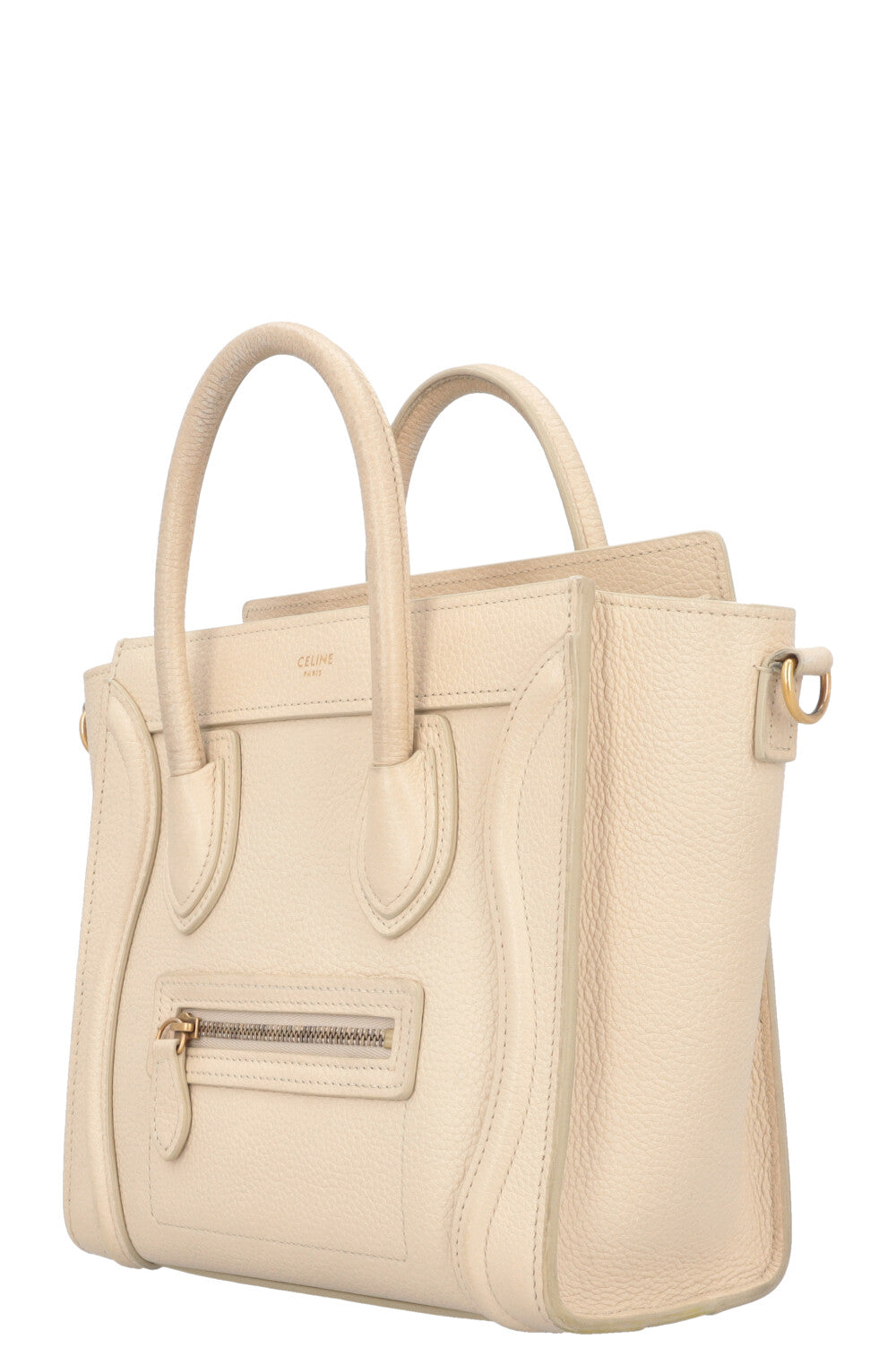 CELINE Nano Luggage Crossbody Bag Ivory