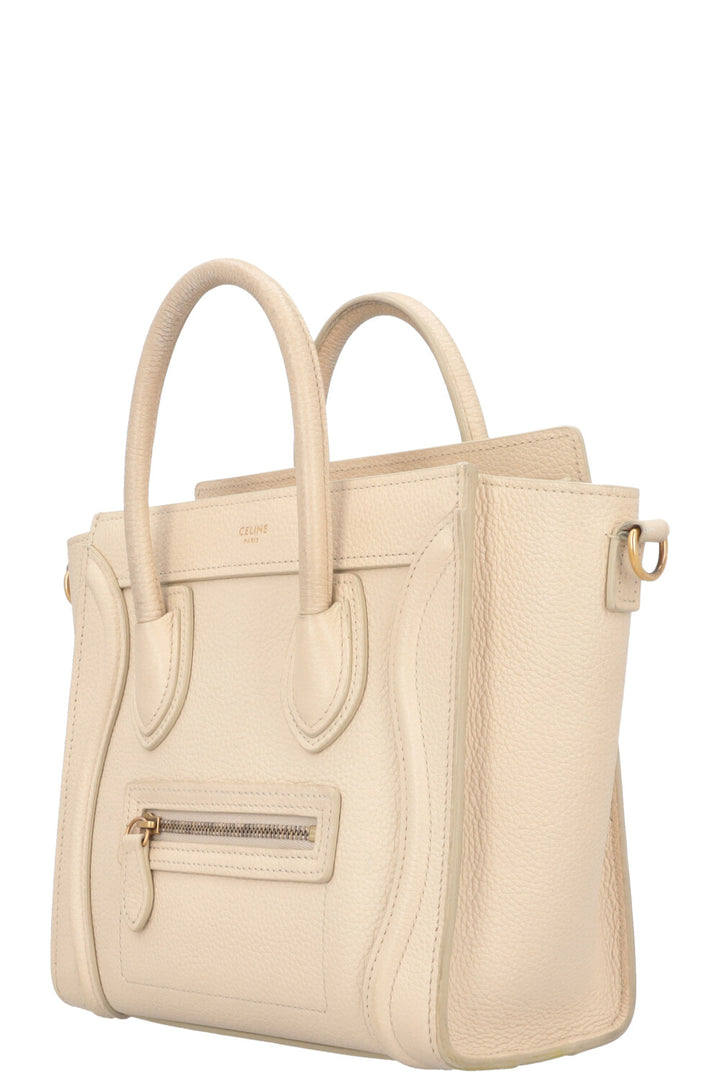 CELINE Nano Luggage Crossbody Bag Ivory