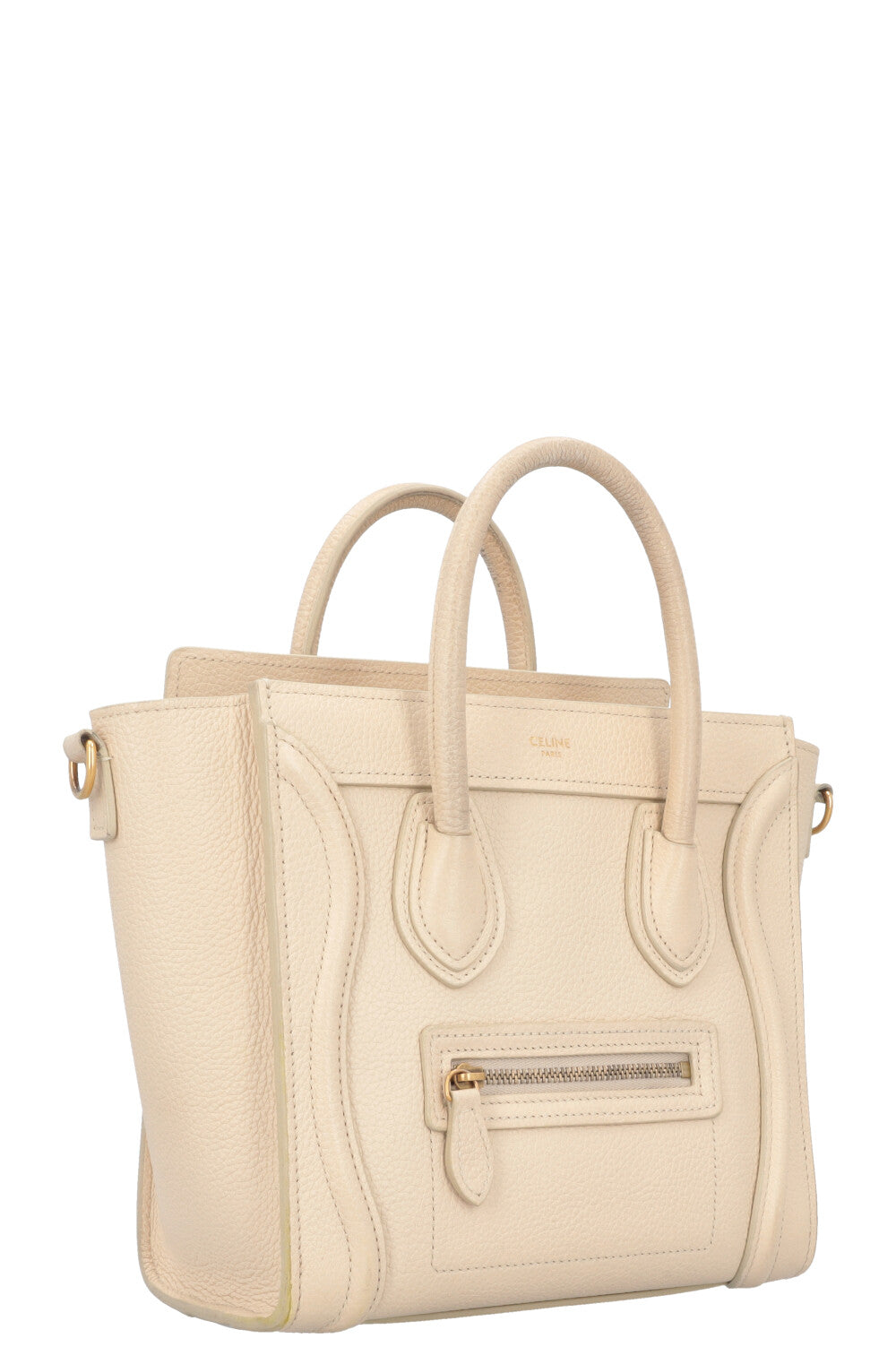 CELINE Nano Luggage Crossbody Bag Ivory