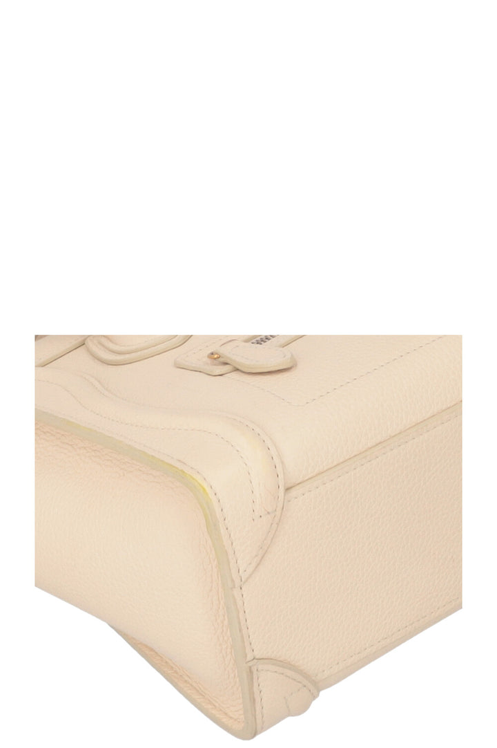 CELINE Nano Luggage Crossbody Bag Ivory