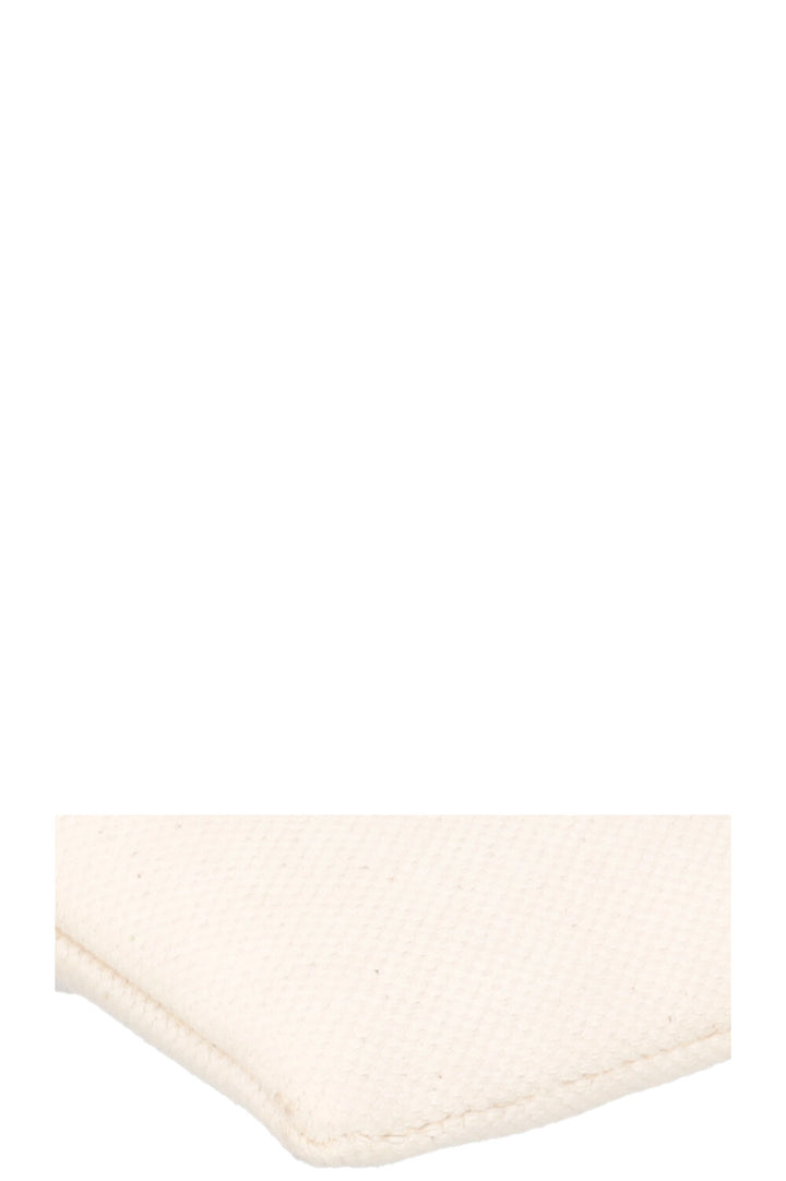 CELINE Logo Zip Pouch Cream Canvas