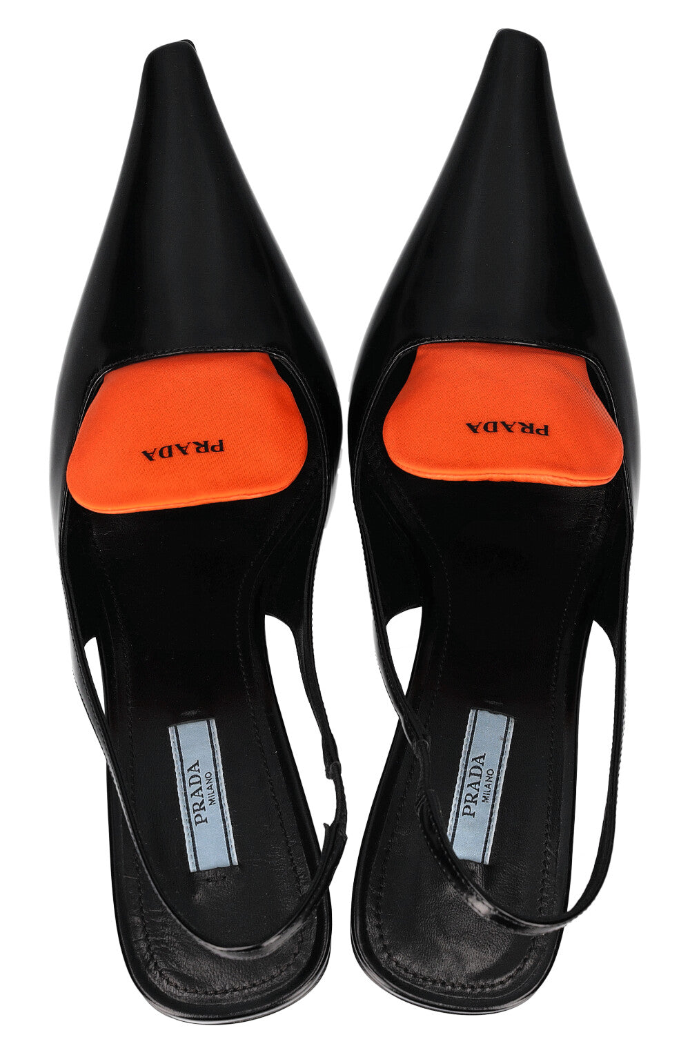 PRADA Slingback Heels Logo Tongue