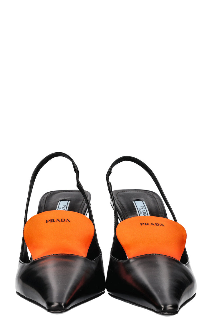 PRADA Slingback Heels Logo Tongue