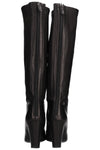 CHANEL Metal Cap Toe Boots Leather Black