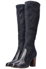CHANEL CC Boots Suede Navy
