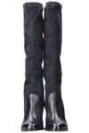 CHANEL CC Boots Suede Navy