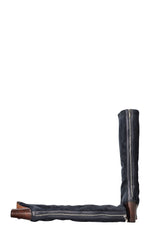 CHANEL CC Boots Suede Navy