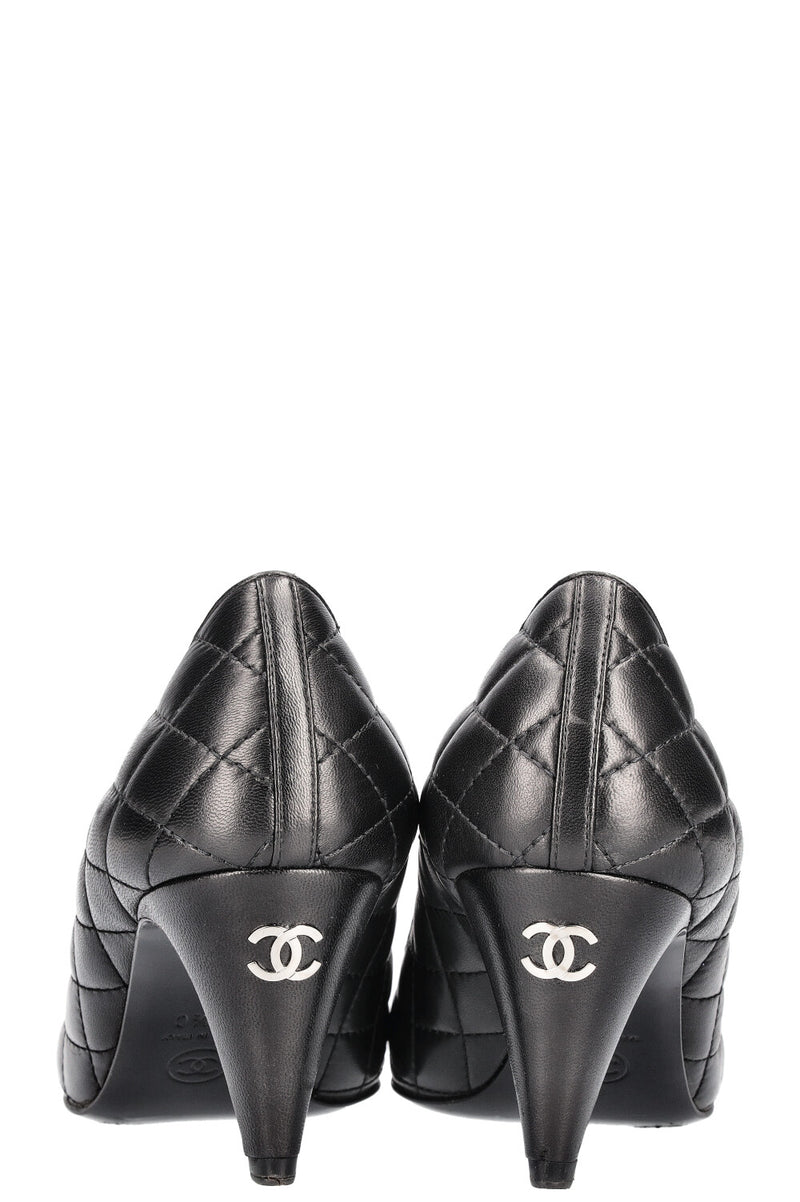 CHANEL Quilted Heels Black